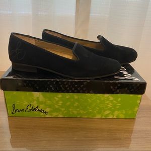 Sam Edelman Black Suede Hurlie Tuxedo Loafer